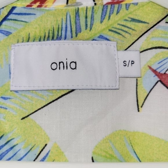 ONIA Lightweight 100% Cotton Hawaiian Floral Print Short Sleeve Shirt Size S - Picture 9 of 12